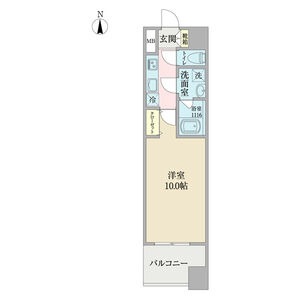 B1 1Kの間取り図