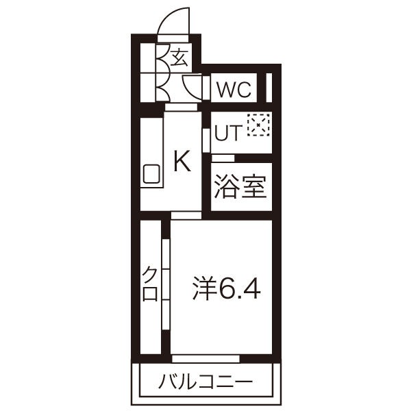C 1Kの間取り図
