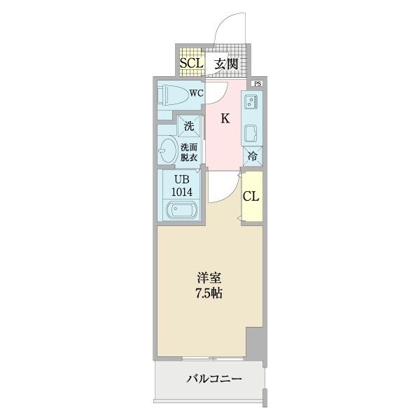 C 1Kの間取り図