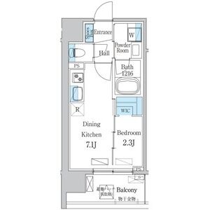 C' 1DKの間取り図