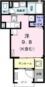 A' 1Rの間取り図