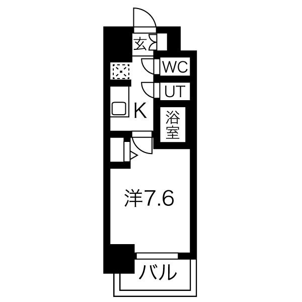 A 1Kの間取り図