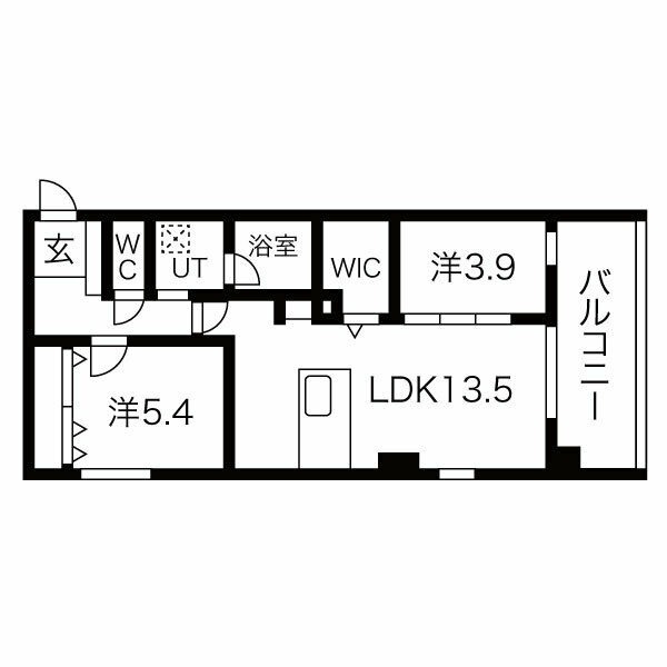 C 2LDKの間取り図