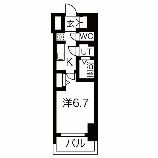 D 1Kの間取り図