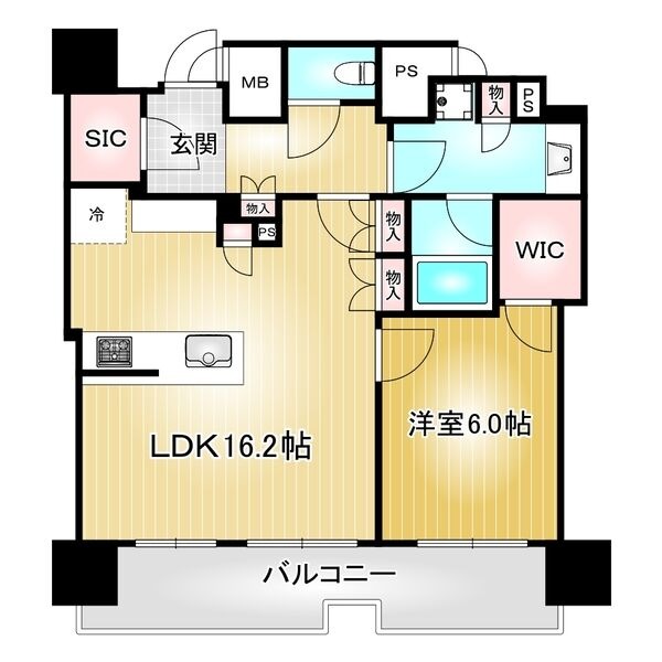 1402 1LDKの間取り図