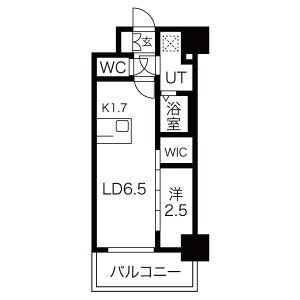 B1 1LDKの間取り図