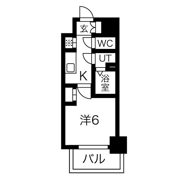 B' 1Kの間取り図