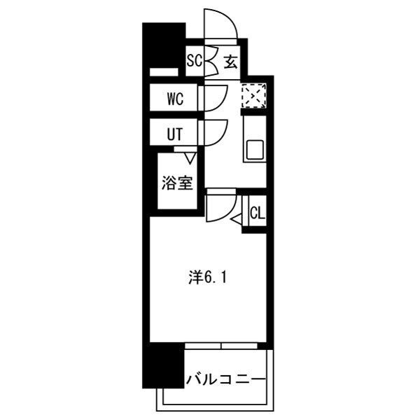 A1 1Kの間取り図