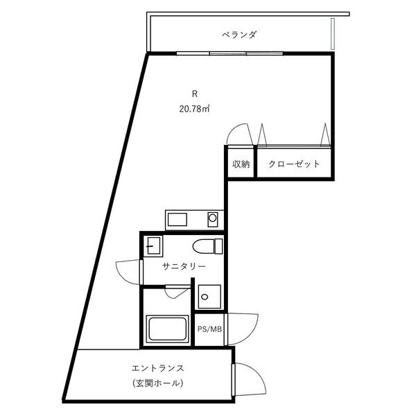 A 1Rの間取り図