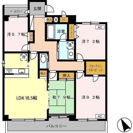 D 4LDKの間取り図