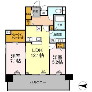 905 2LDKの間取り図
