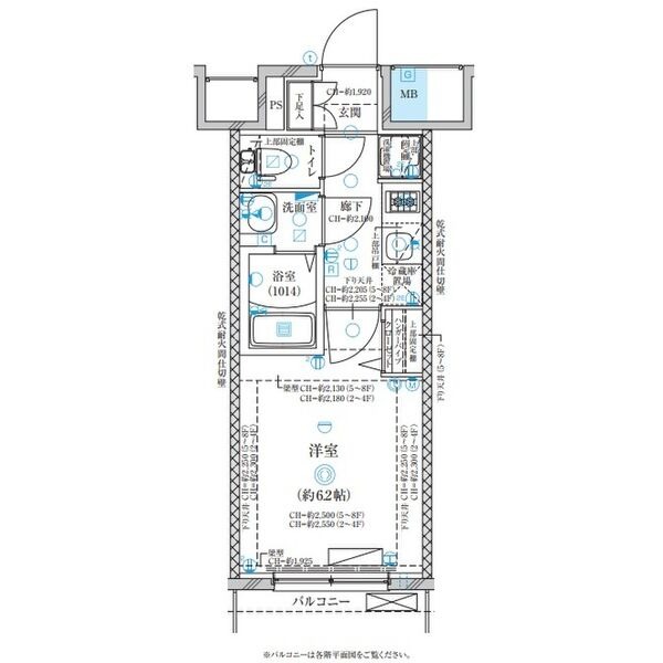 B 1Kの間取り図