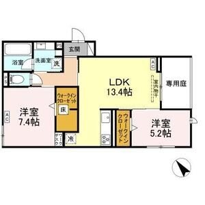 102 2LDKの間取り図