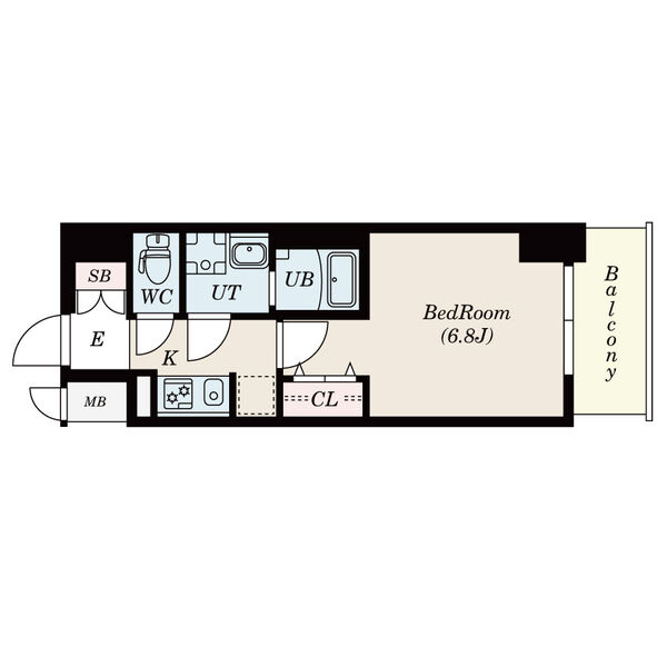 B 1Kの間取り図