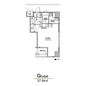 G 1Rの間取り図