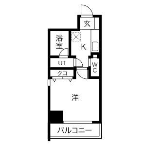 A 1Kの間取り図