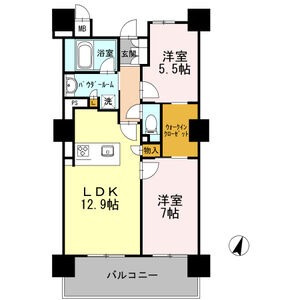 1521 2LDKの間取り図
