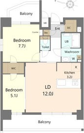 H1 2LDKの間取り図