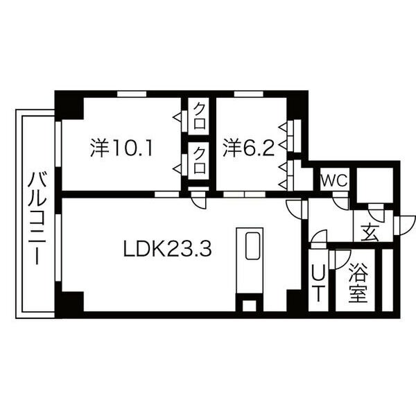 A 2LDKの間取り図