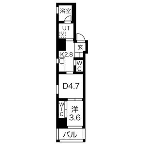 C 1DKの間取り図