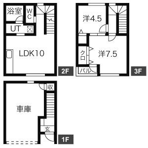B 2LDKの間取り図