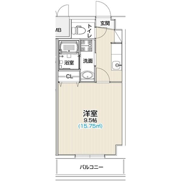 1Kの間取り図