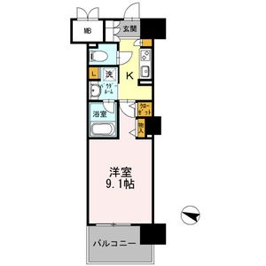 A' 1Kの間取り図
