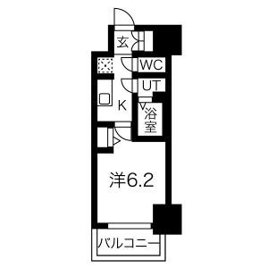 B1 1Kの間取り図