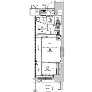B 1LDKの間取り図