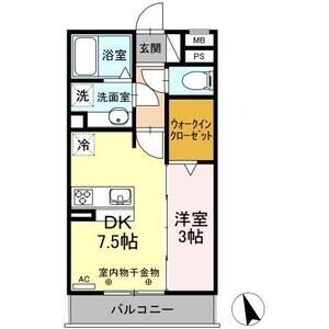 C 1DKの間取り図