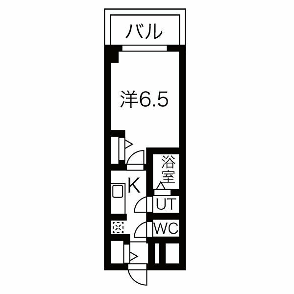 B' 1Kの間取り図