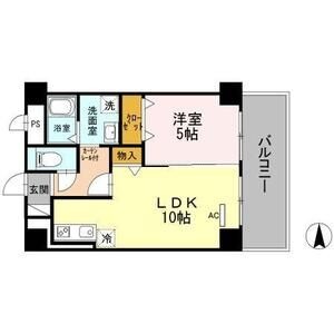 204 1LDKの間取り図