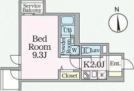 A 1Kの間取り図
