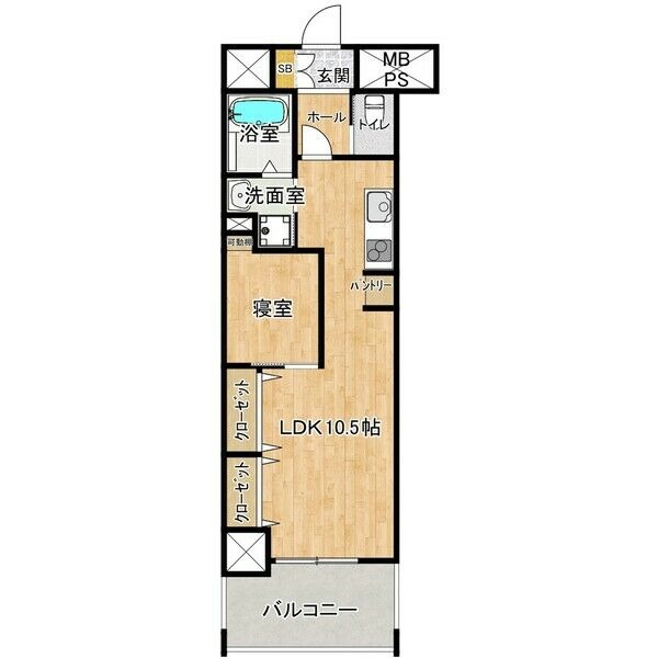 1LDKの間取り図