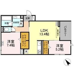 302 2LDKの間取り図