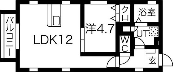A 1LDKの間取り図