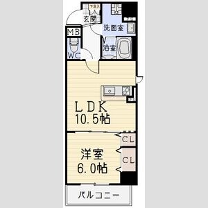 A2 1LDKの間取り図
