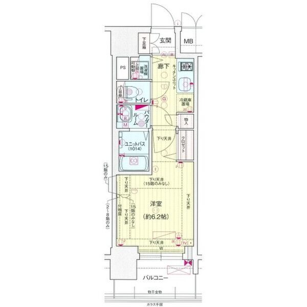 F 1Kの間取り図