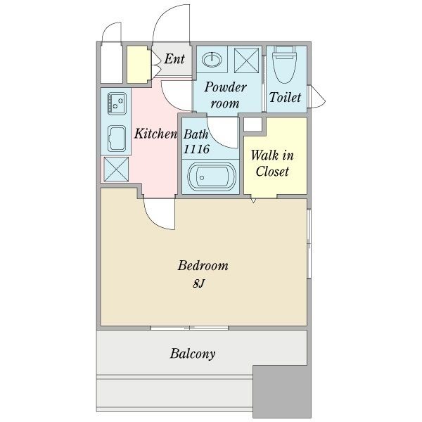 D 1Kの間取り図