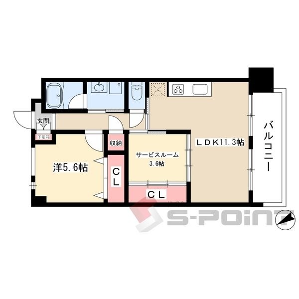 502 2LDKの間取り図