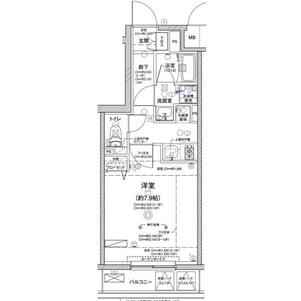 B 1Kの間取り図