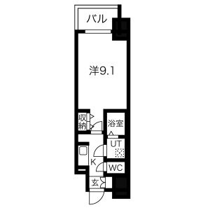 E 1Kの間取り図