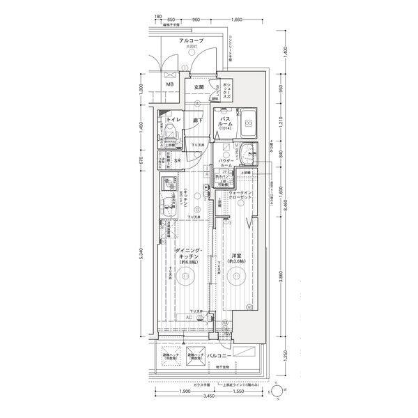 I 1DKの間取り図