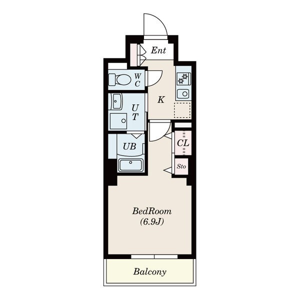 B 1Kの間取り図