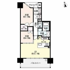 1402 2LDKの間取り図