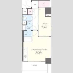 0601 1LDKの間取り図
