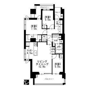 A 3LDKの間取り図