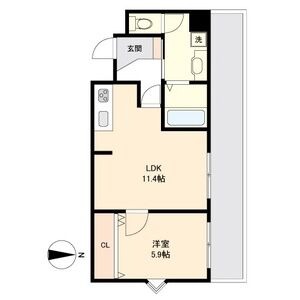 1LDKの間取り図