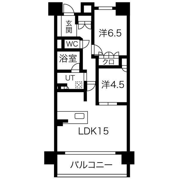C 2LDKの間取り図