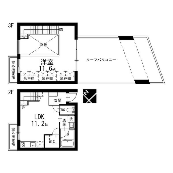 C 1LDKの間取り図